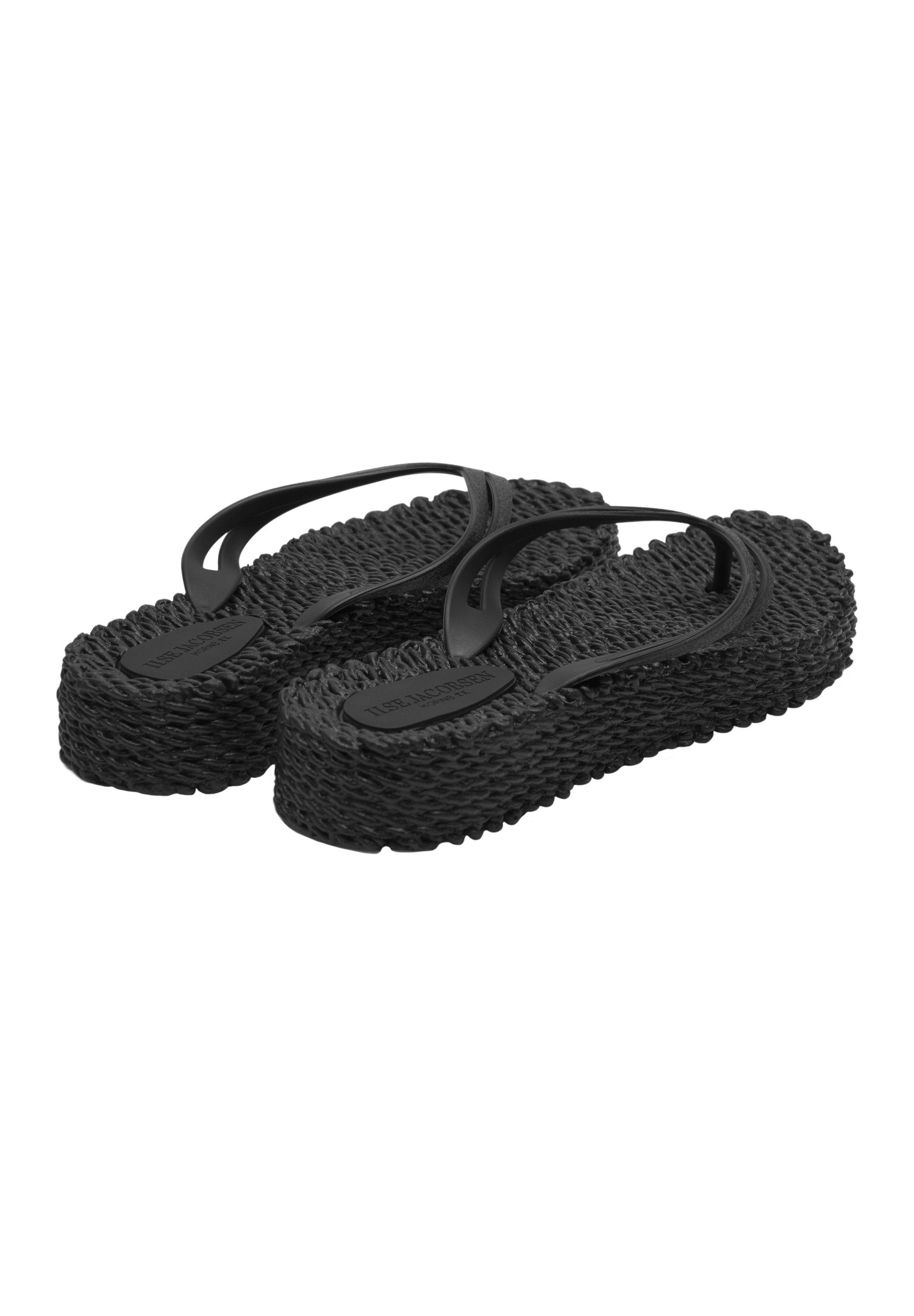 Ilse Jacobsen CHEERFUL13 Zehentrenner Leicht & flexibel, modische Plateausohle, Massageeffekt, mit Glitzer