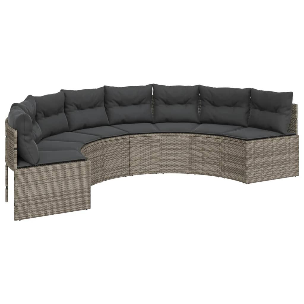 vidaXL Loungesofa Gartensofa mit Kissen Halbrund günstig online kaufen