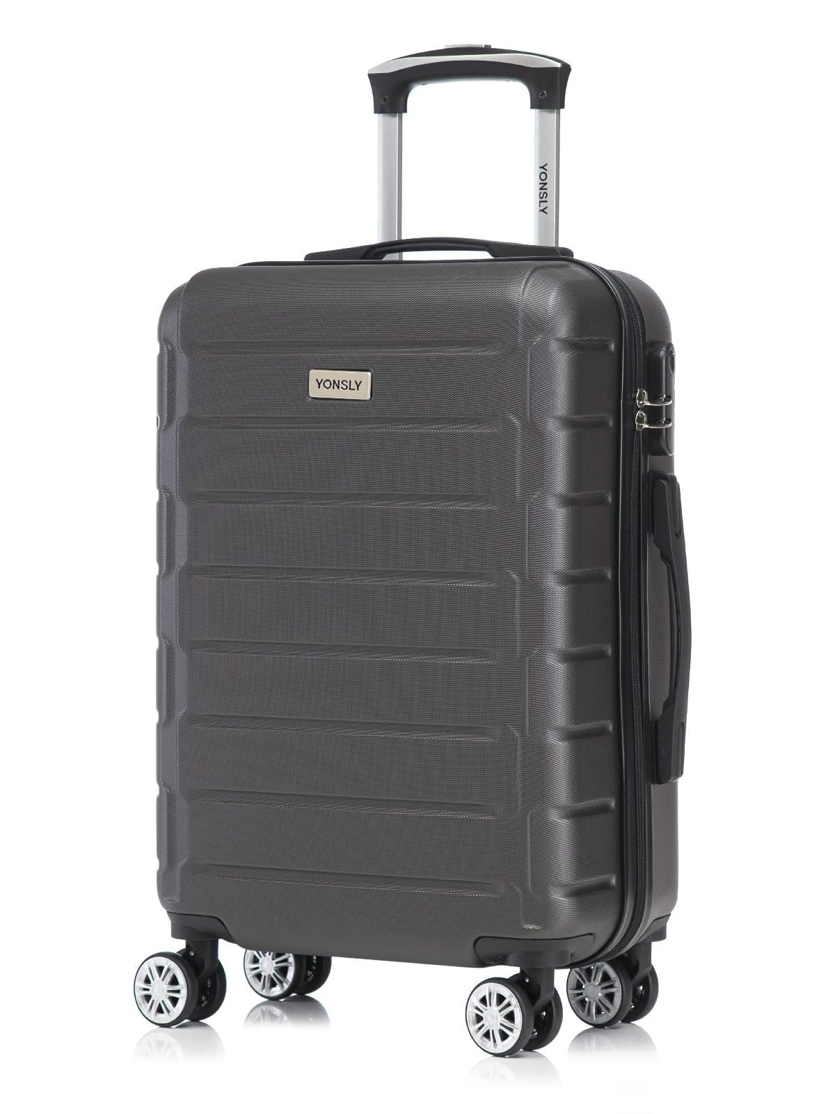 YONSLY Trolley Hartschalen-Trolley Hartschalenreisekoffer mit Zahlenschloss, 4 Rollen, Wasserabweisend Kratzfest Robust