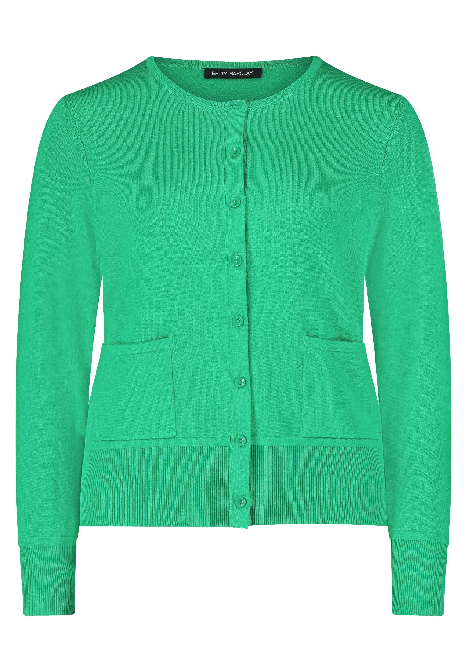 Betty Barclay Strickjacke mit (1-tlg) Grasgrün Knöpfen Taschen