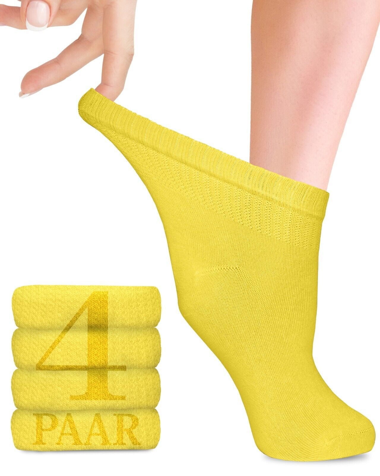 Fiera Besa Diabetikersocken Diabetiker Socken Damen mit Lycra, 4 Paar, Knöchelhoch
