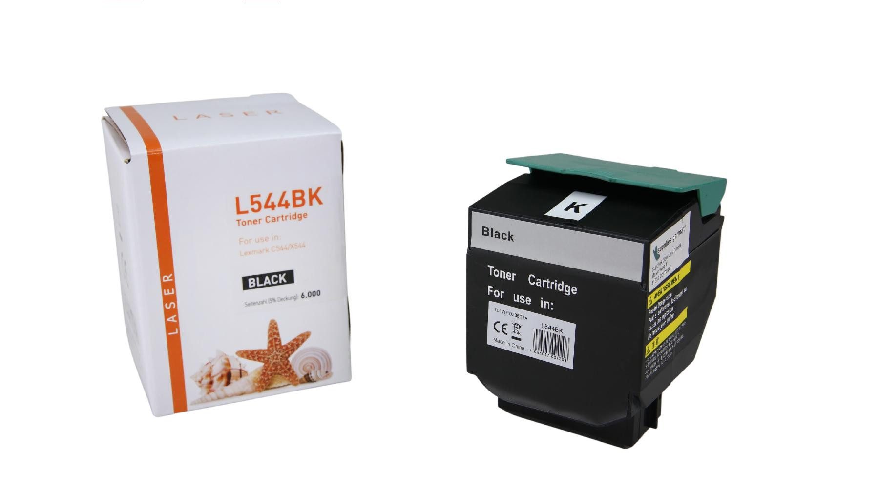 Supplies Germany Tonerkartusche C544X1KG, (1-St), Toner schwarz extra High-Capacity return program schwarz 6000 Seiten