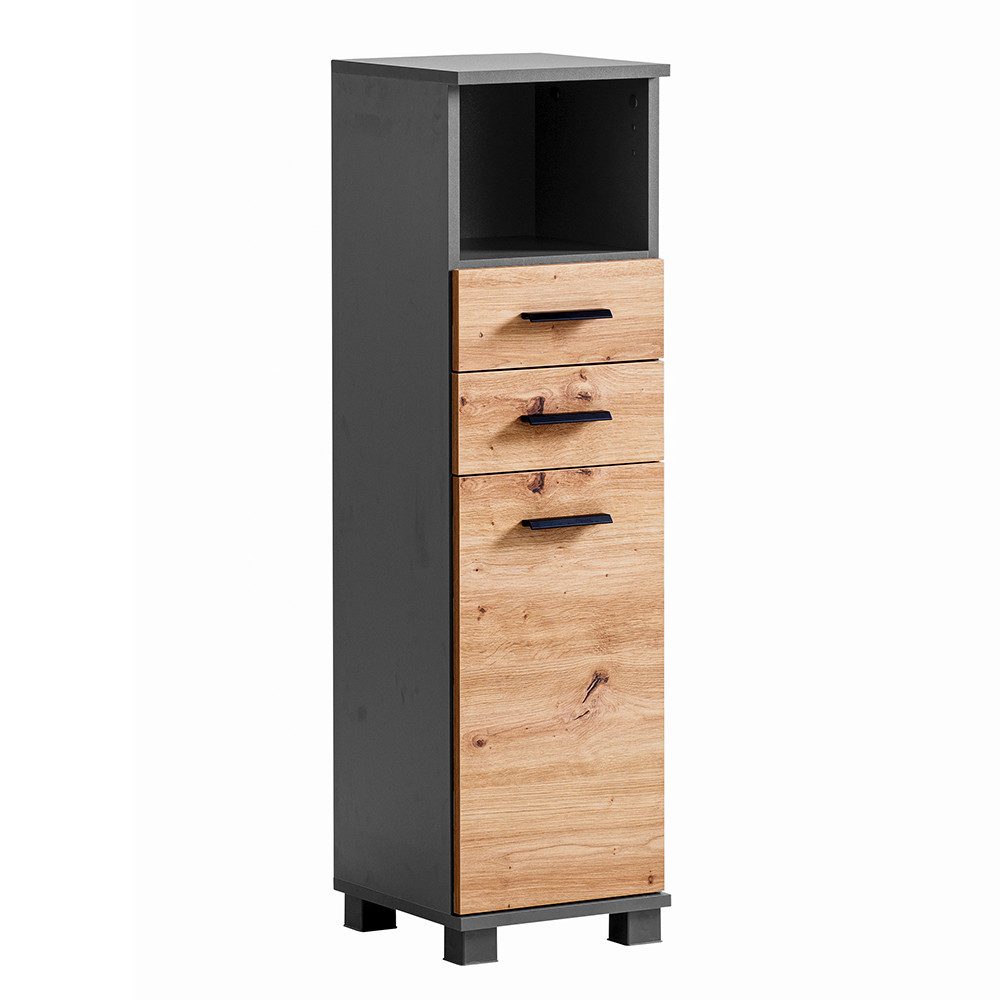Lomadox Midischrank PROVIDENCE-80 in anthrazit, 30cm breit, rechts/links montierbar