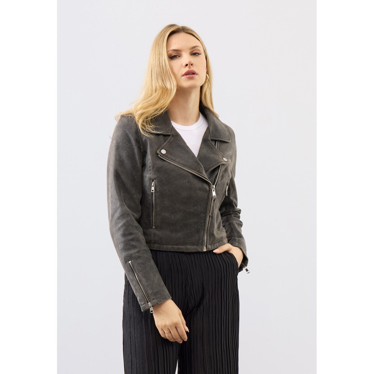 Bolongaro Trevor Lederjacke Millie Biker Damen Bomberjacke, Freizeitjacke, Blazer, Pufferjacke, Übergangsjacke