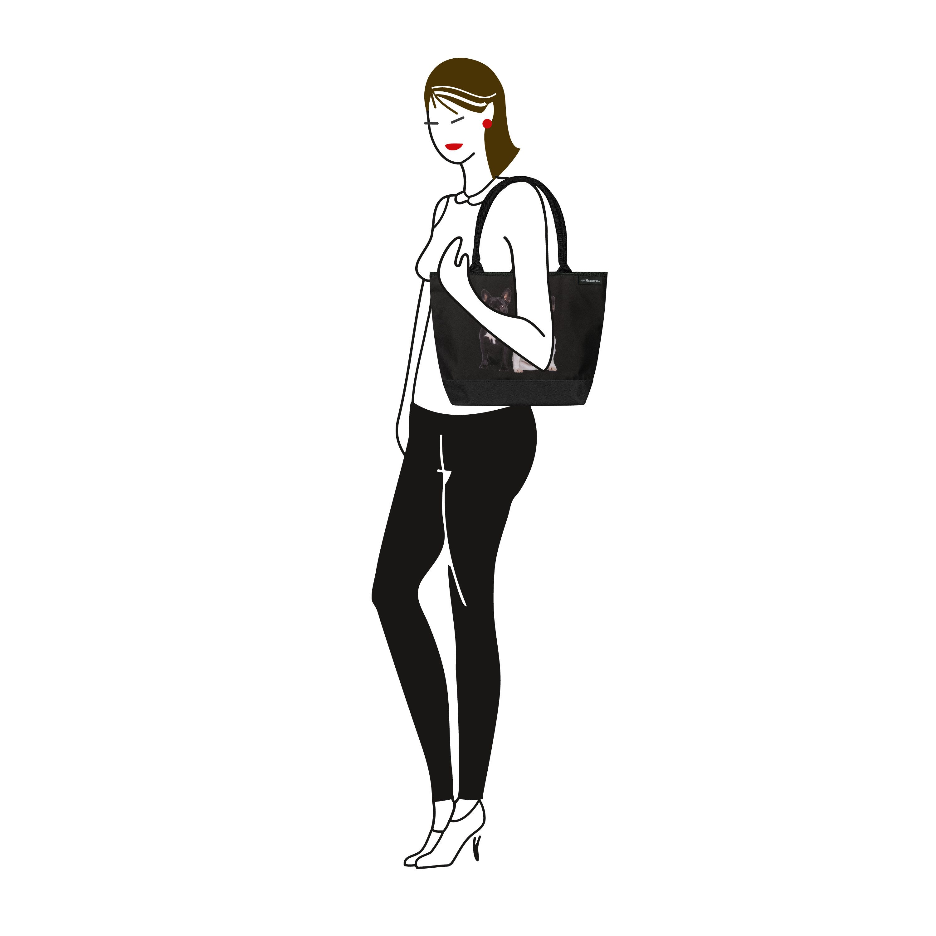 von Lilienfeld Shopper Tasche Hund Französische Bulldoggen Maße L42 x H30 x günstig online kaufen