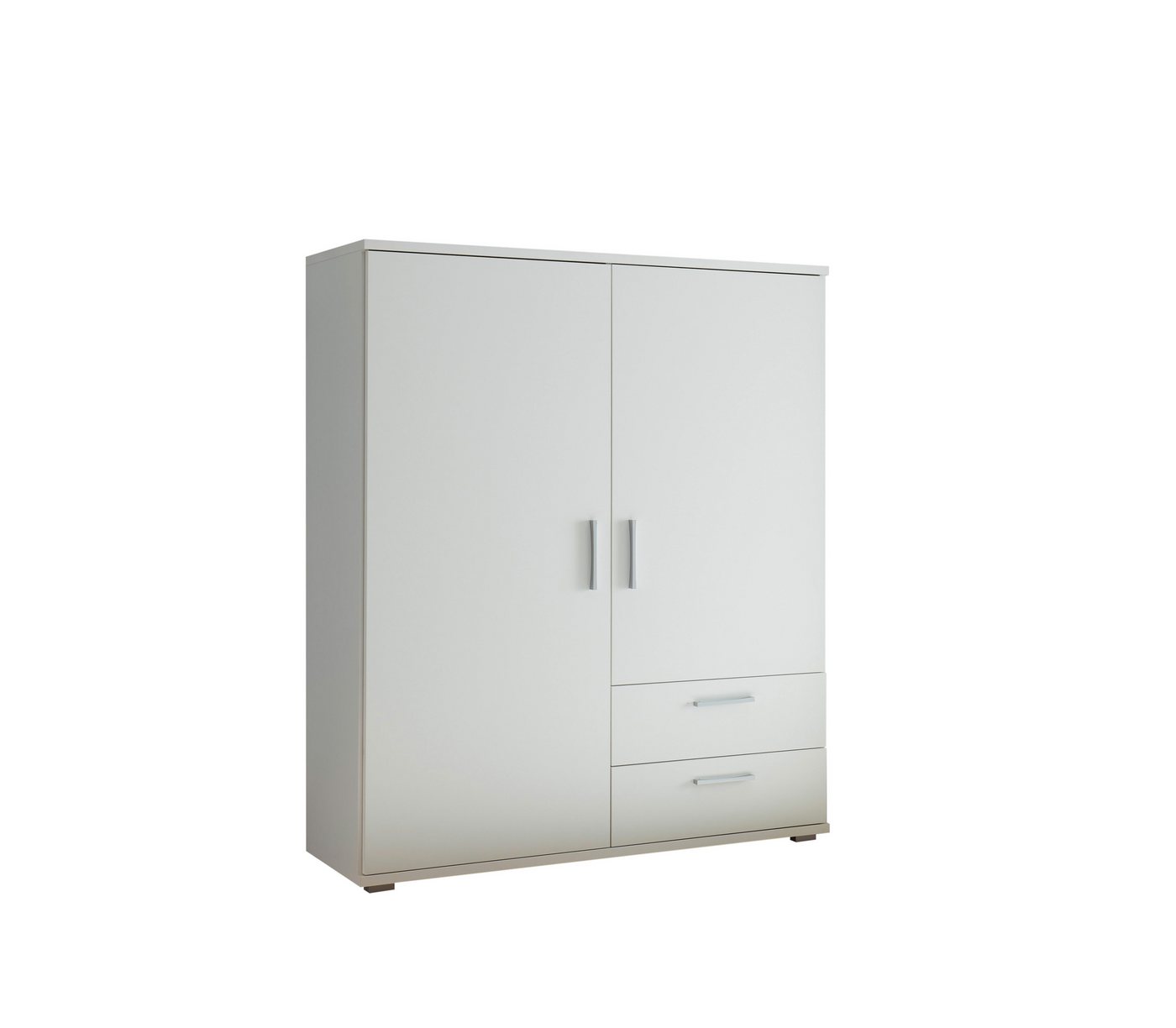 PREISBRECHER Kleiderschrank ADELINE Garderobenschrank, Mehrzweckschrank, weiß - 120x140x38cm (BxHxT)