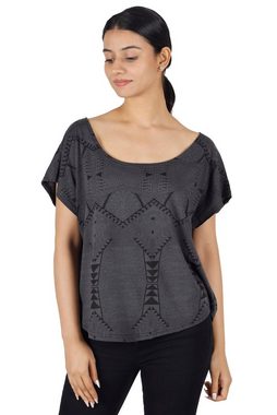 Guru-Shop T-Shirt Weites Damen T-Shirt, oversize Goashirt mit.. Festival, Ethno Style, Psychedelic, alternative Bekleidung