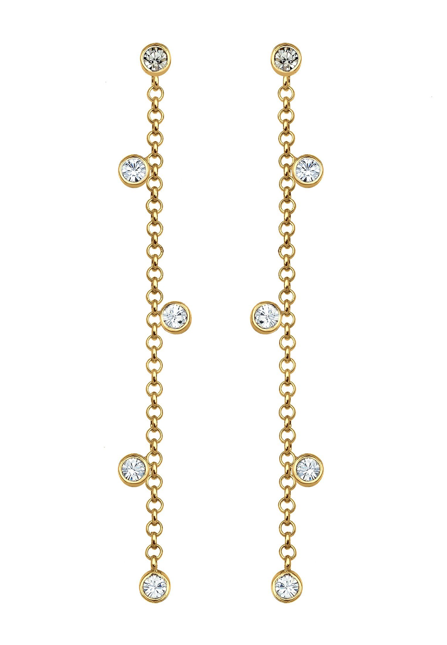 Elli Paar Ohrhänger Ohrhänger mit Kristallen von Swarovski® 925 Silber, Kreis