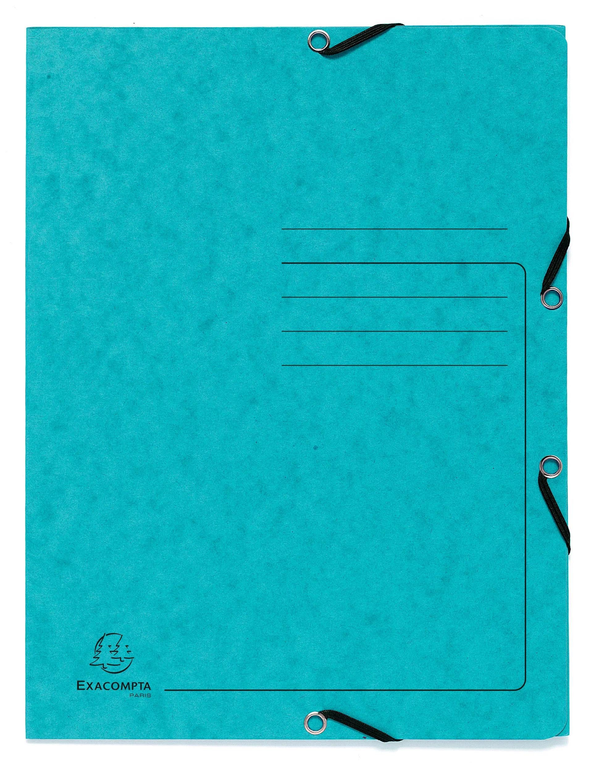Organisationsmappe 25x Sammelmappe + Gummizug 3 Klappen Karton 355g/m2 A4 Türkis 55422E