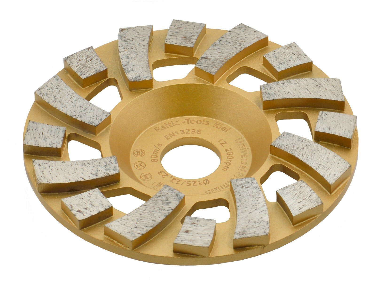 Trongaard Schleifscheibe TRONGAARD PREMIUM DIAMANT SCHLEIFTELLER / SCHLEIFTOPF 125MM / 19mm BETON #605, (TRONGAARD PREMIUM Diamant-Schleifteller 125mm Bi-Turbo Segmentierung, 1 St., TRONGAARD PREMIUM Diamant-Schleifteller 125mm Bi-Turbo Segmentierung)