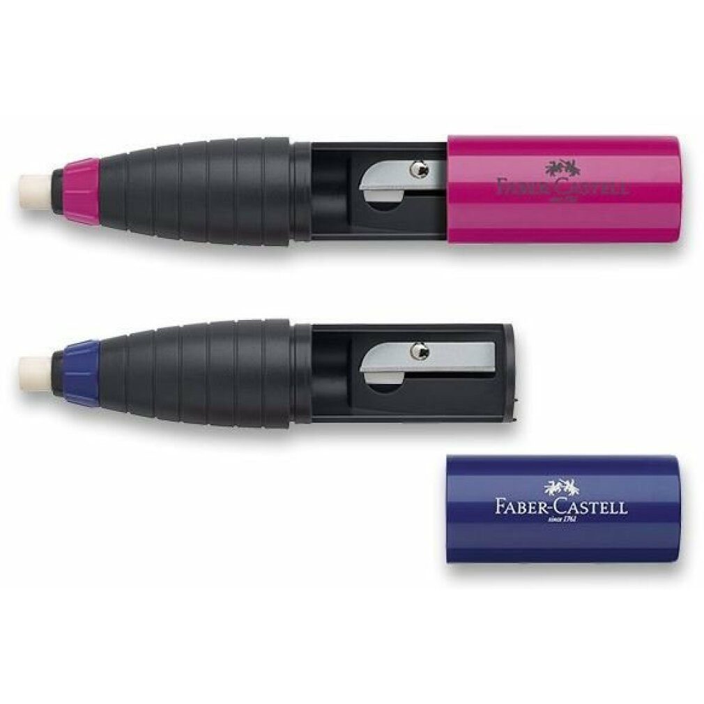 Faber-Castell Papierscheren Bleistiftspitzer mit Gummi 1Stück (Mix)