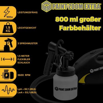 Best Direct® Farbsprühgerät Paint Zoom Extra, (Set, 7-tlg), elektrisch, 900 Watt, professionelles Power Farbsprühsystem