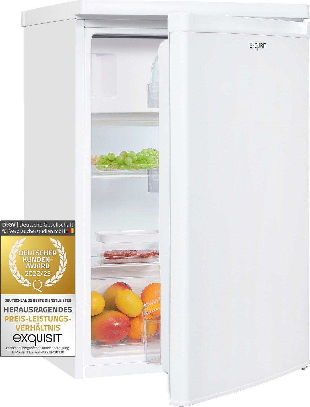 exquisit Kühlschrank breit KS16-4-E-040E 85,5 cm 55 cm weiss, hoch