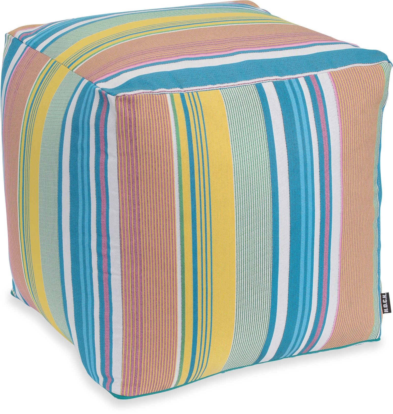 H.O.C.K. Sitzhocker H.O.C.K. Milane Bean Cube Pouf 40x40x40cm blau/ rosa / gelb / weiß, Hocker, Barhocker & Sitzhocker, Pouf, Badhocker, Wohnzimmer Hocker