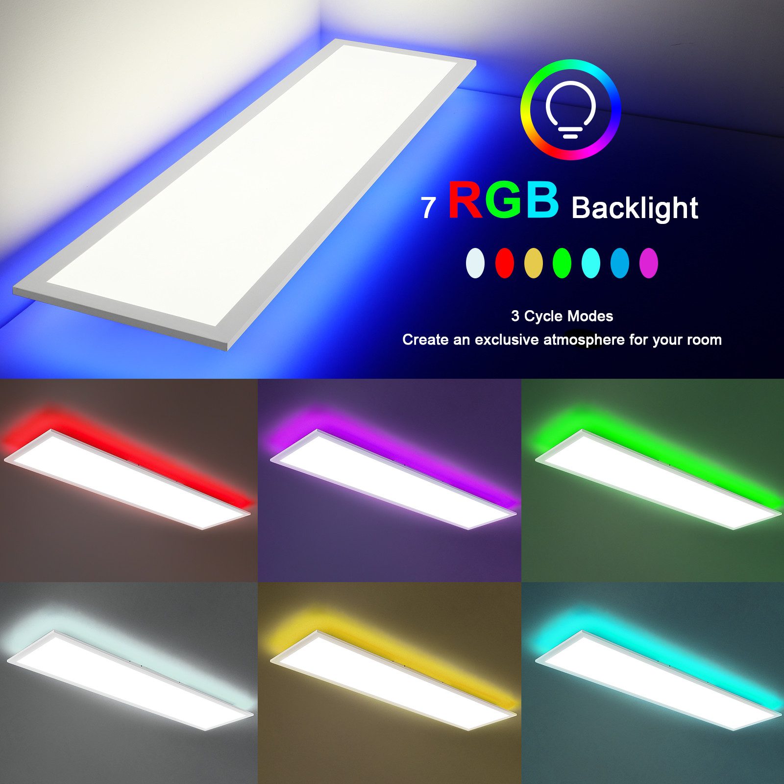 Oraymin LED Deckenleuchte Farbwechsel, 100*25CM LED günstig online kaufen