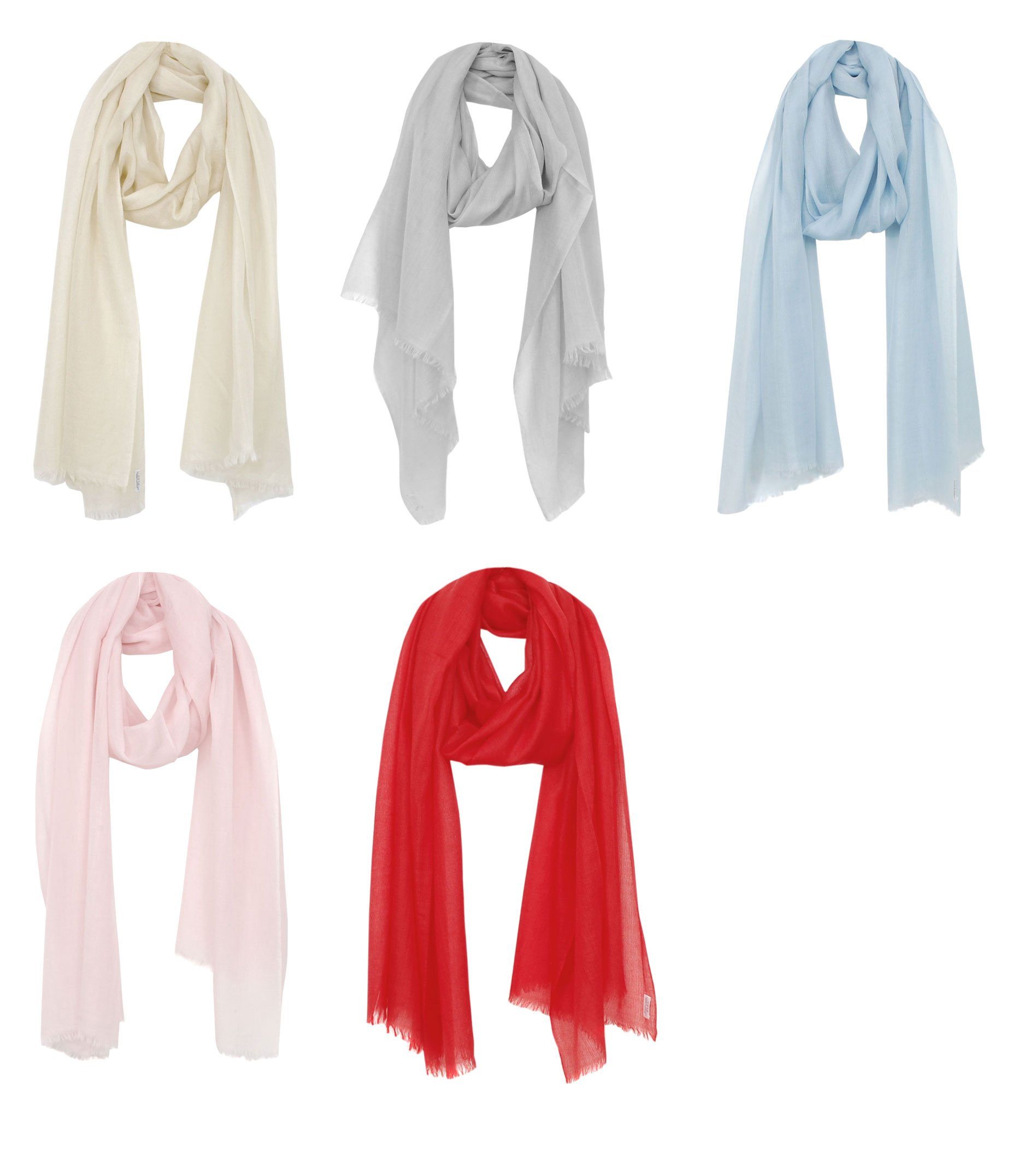 Bovari Kaschmirschal Kaschmir Schal Damen - 100% Kaschmir - extra leicht / extra dünn, - Premium Cashmere - hauchzarter Sommerschal - 200 x 70 cm – Bild 5 von 5