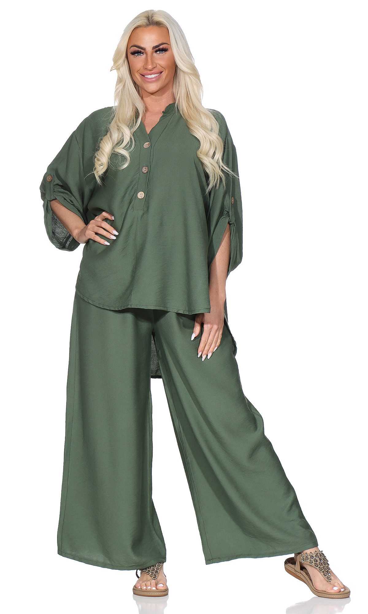OriginalYou Culotte Damen Sommer Bluse Tunika mit Culotte Schlupfhose Set b günstig online kaufen