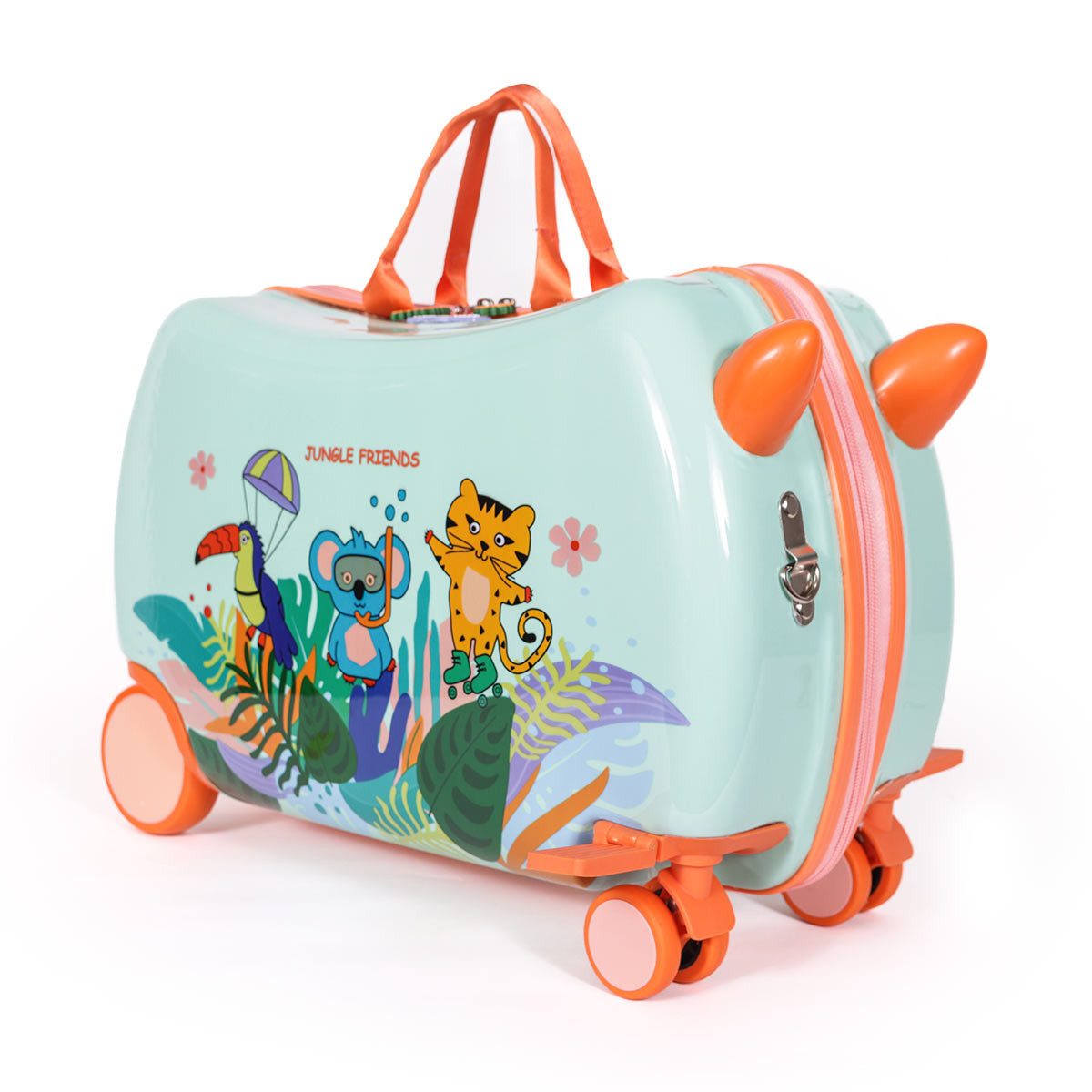 Handgepäck-Trolley MILK&MOO Befahrbarer Kinderkoffer Jungle Friends