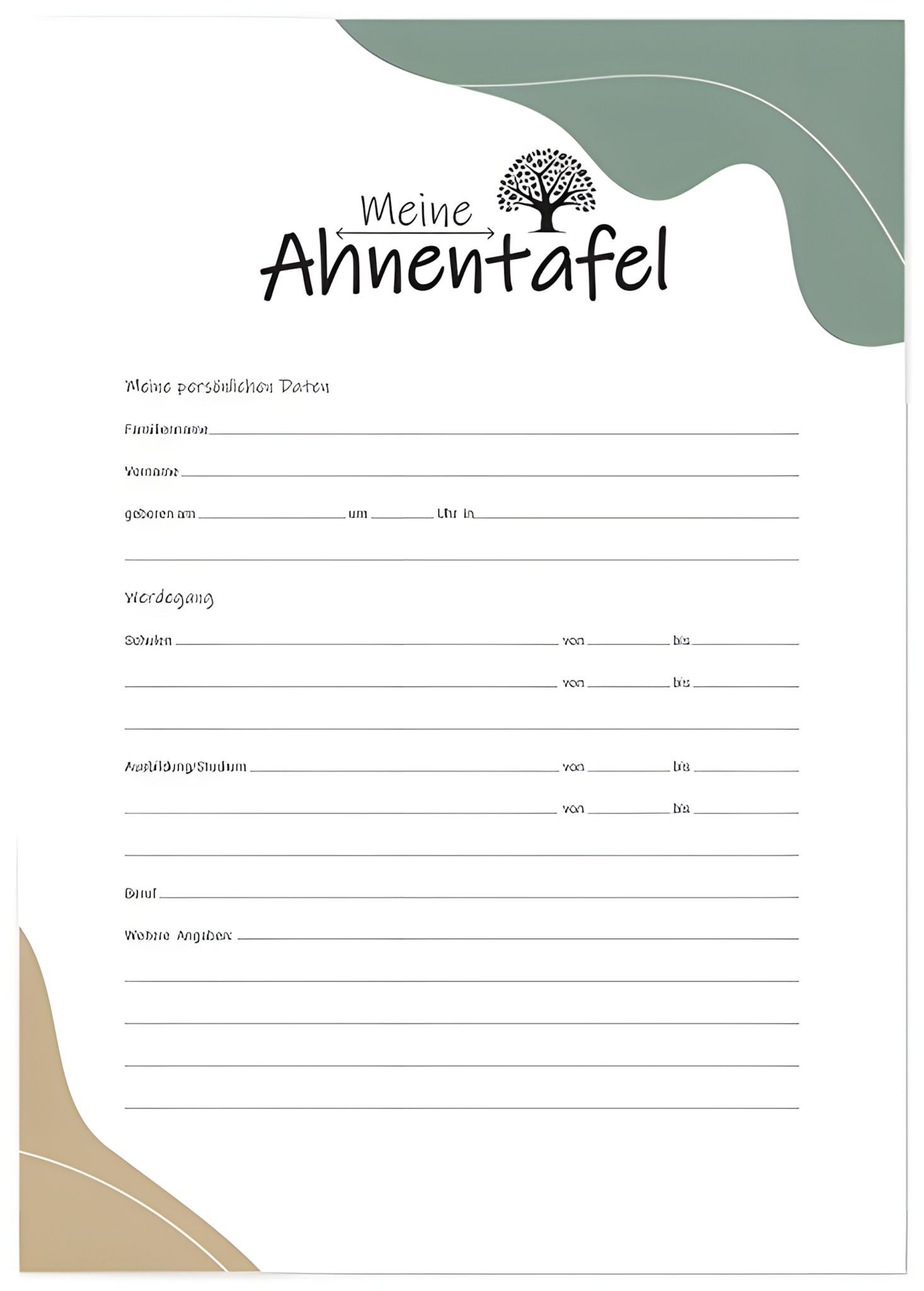 RNK Fotoalbum Ahnentafel "Meine Ahnentafel" für 7 Generationen, DIN A2