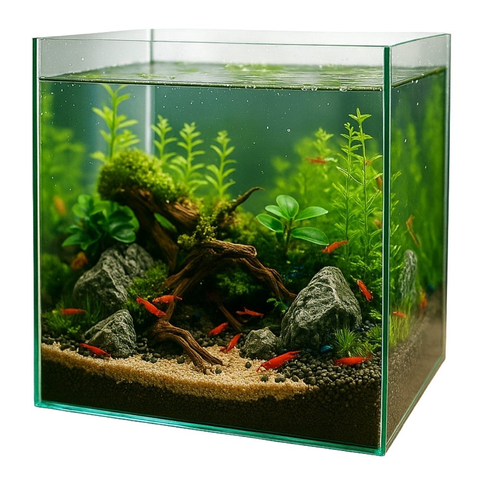 GarPet Aquarium Würfel Aquarium Becken 30 35 40 Glasaquarium Garnelen Aquarium