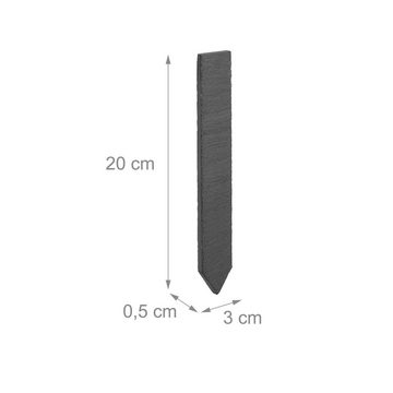 relaxdays Gartenstecker Pflanzenstecker Schiefer 10er Set
