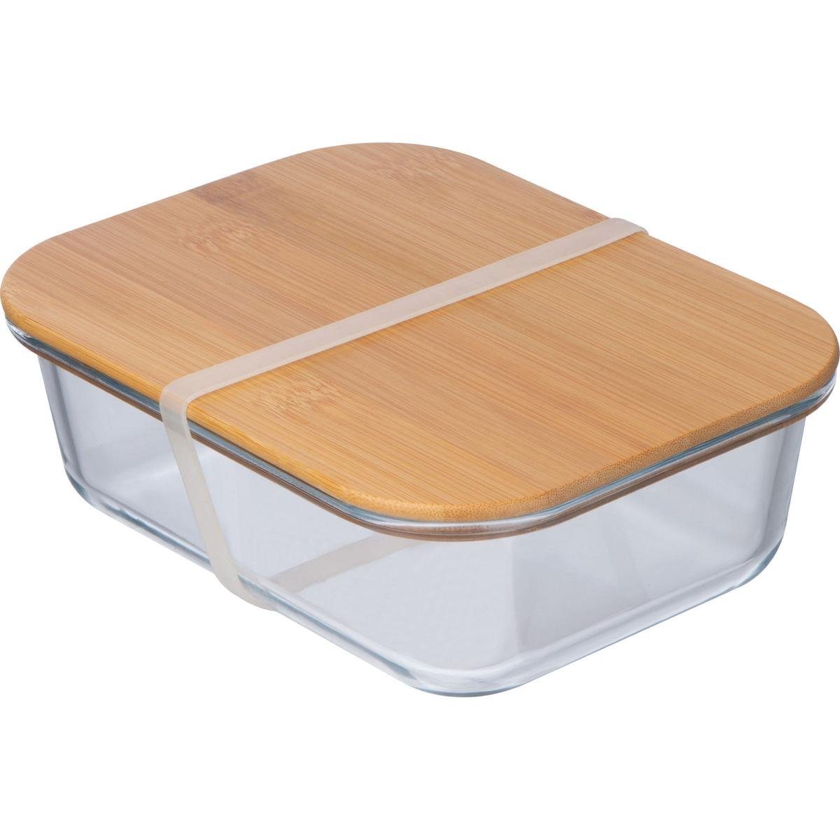 Macma Lunchbox Brotdose / Brotzeitbox aus Borosilikatglas mit Bambusdeckel