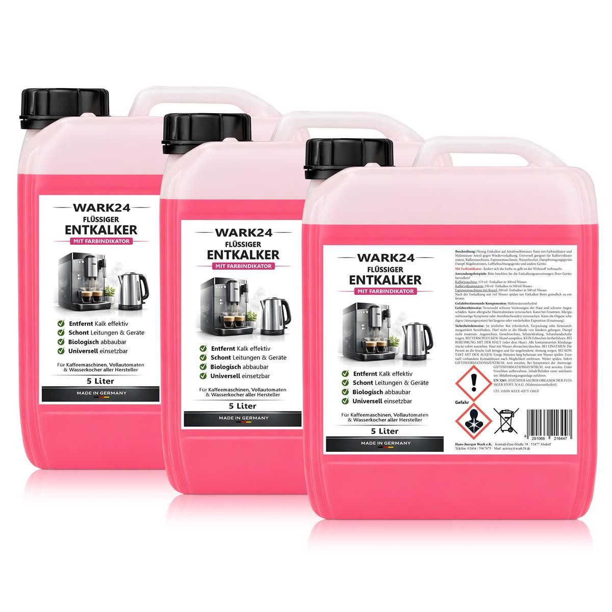 Wark24 Wark24 Flüssig Entkalker 5 Liter für Kaffeevollautomat wie Saeco uvm. Entkalker