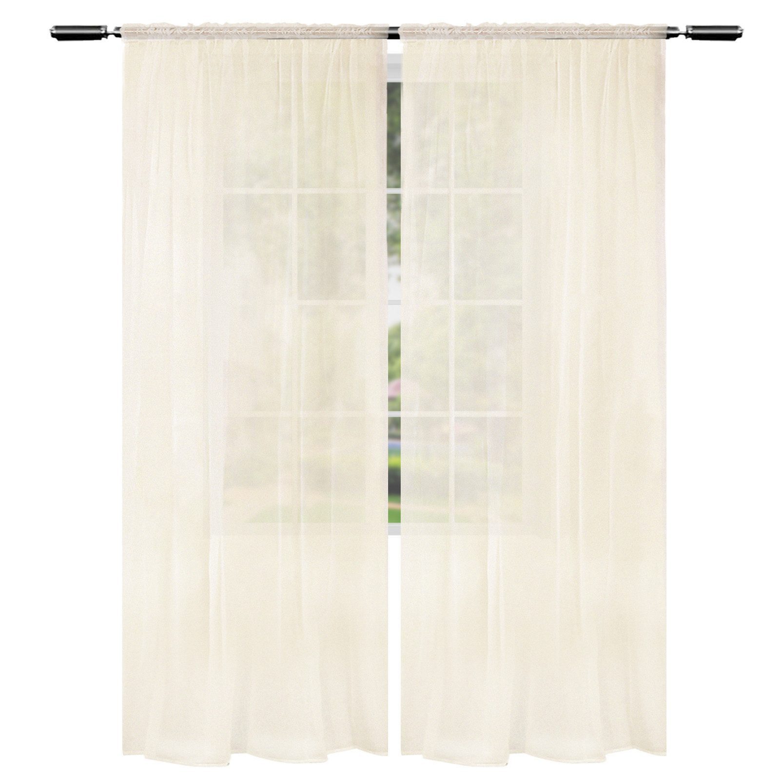 Woltu Gardine (2 St), Kräuselband, halbtransparent, 2er-Set mit Kräuselband günstig online kaufen