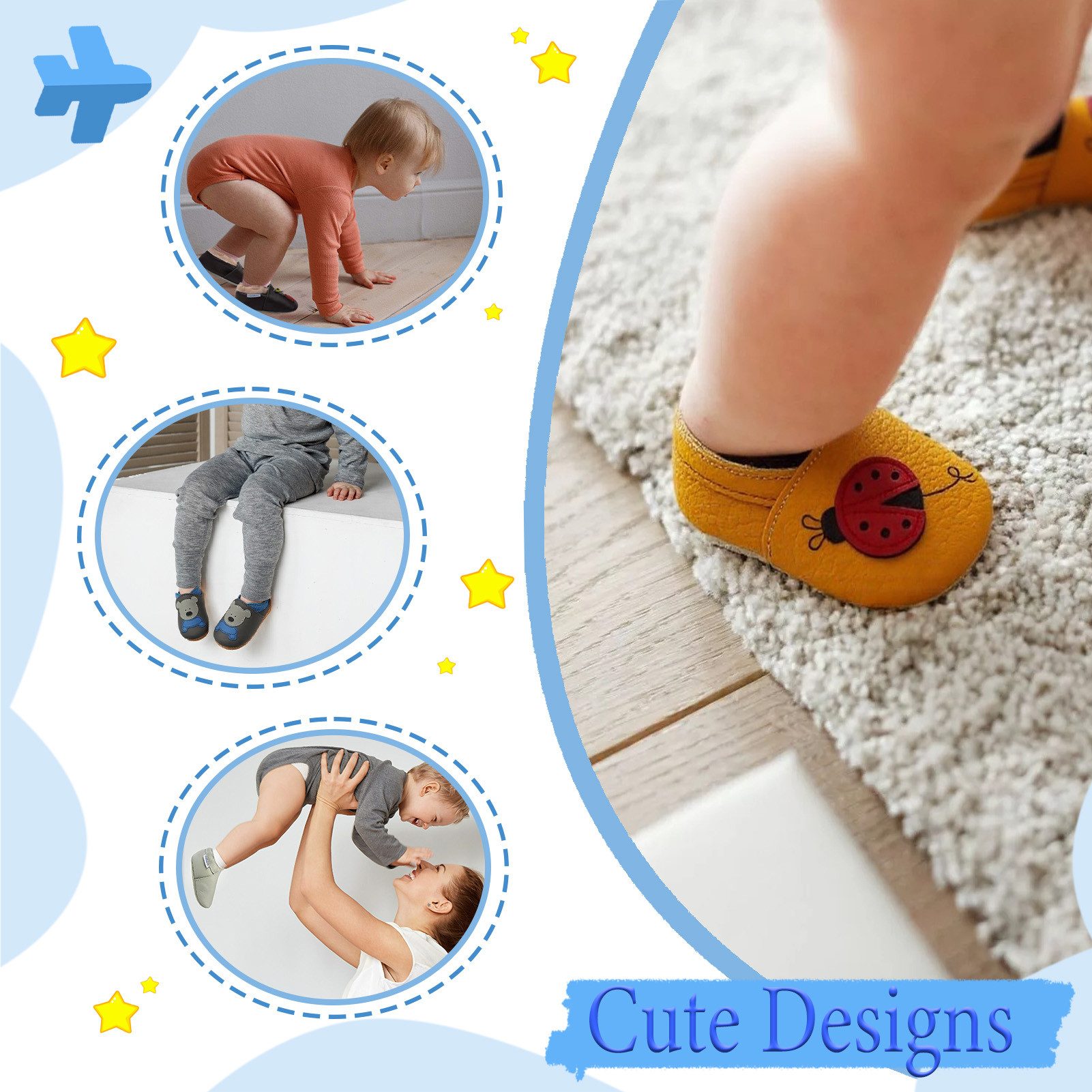 Yihakids Yihakids Baby Lauflernschuhe – Weiche Lederpuschen, Rutschfest Krabbelschuh – Bild 5 von 5