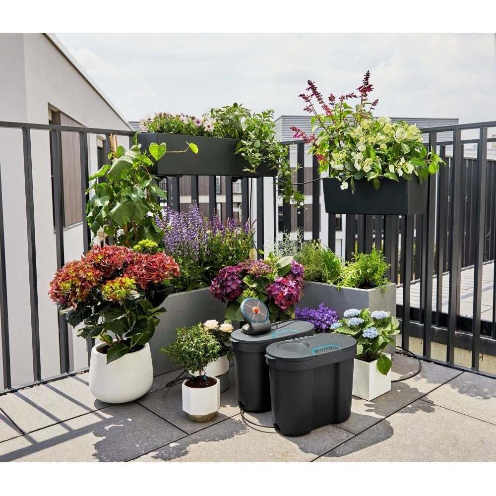 GARDENA Bewässerungssteuerung Solar AquaBloom Set - Bewässerungssteuerung - grau/türkis