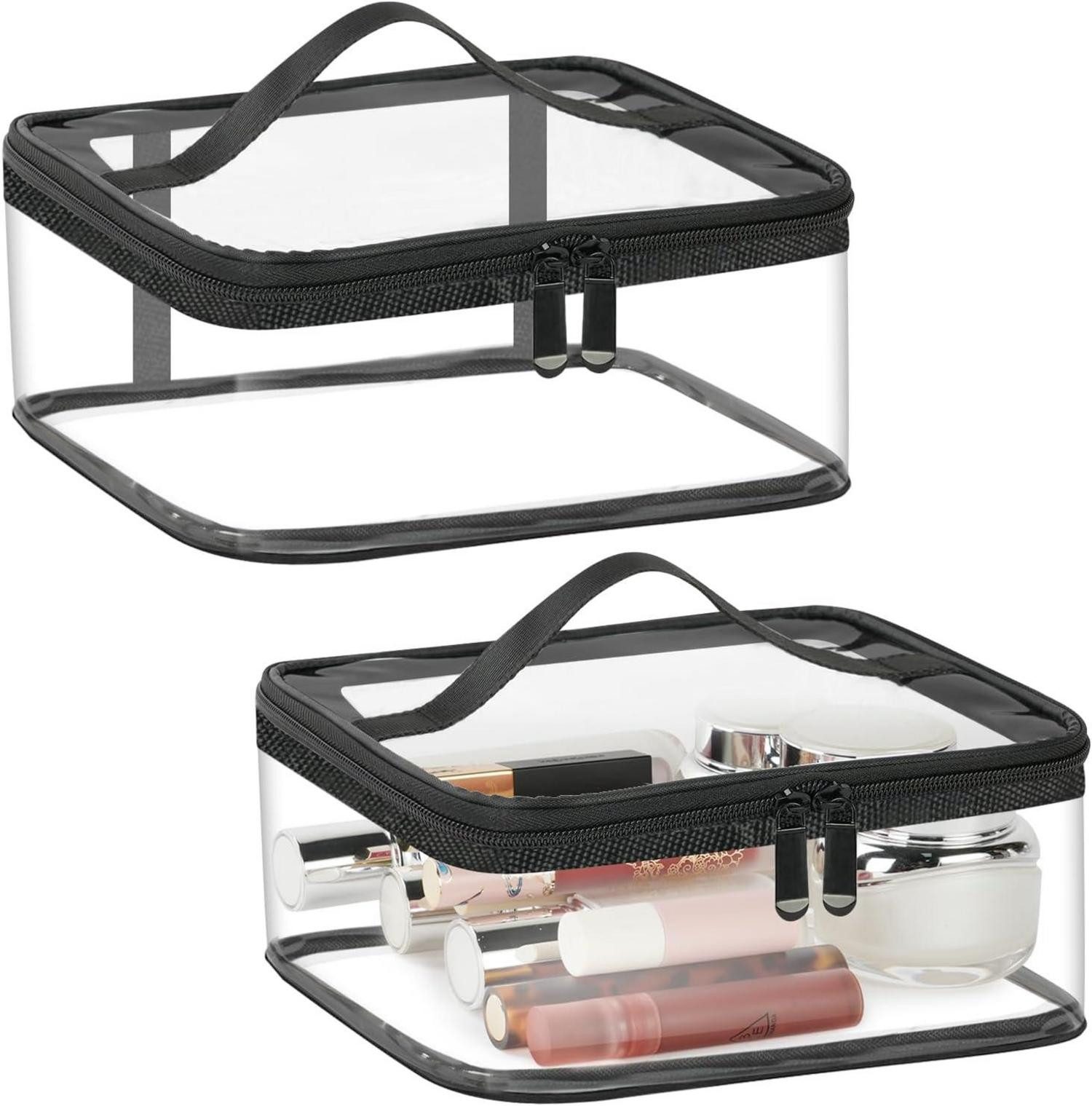 Kosmetiktasche Kulturtasche Transparent 2 Stück PVC Wasserdicht TSA Make-up-Taschen