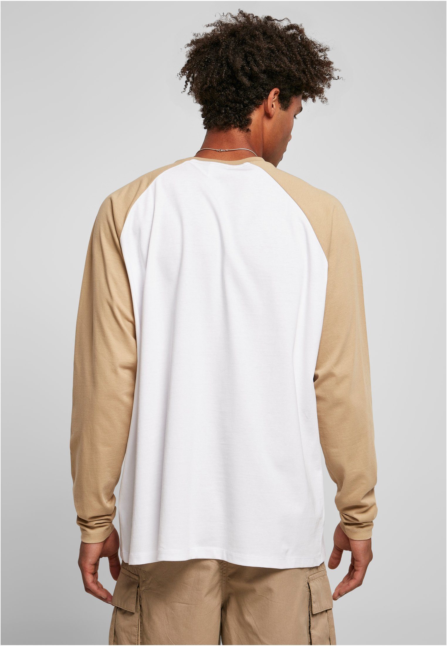 white/unionbeige Oversized T-Shirt Herren Longsleeve Organic Raglan CLASSICS (1-tlg) URBAN