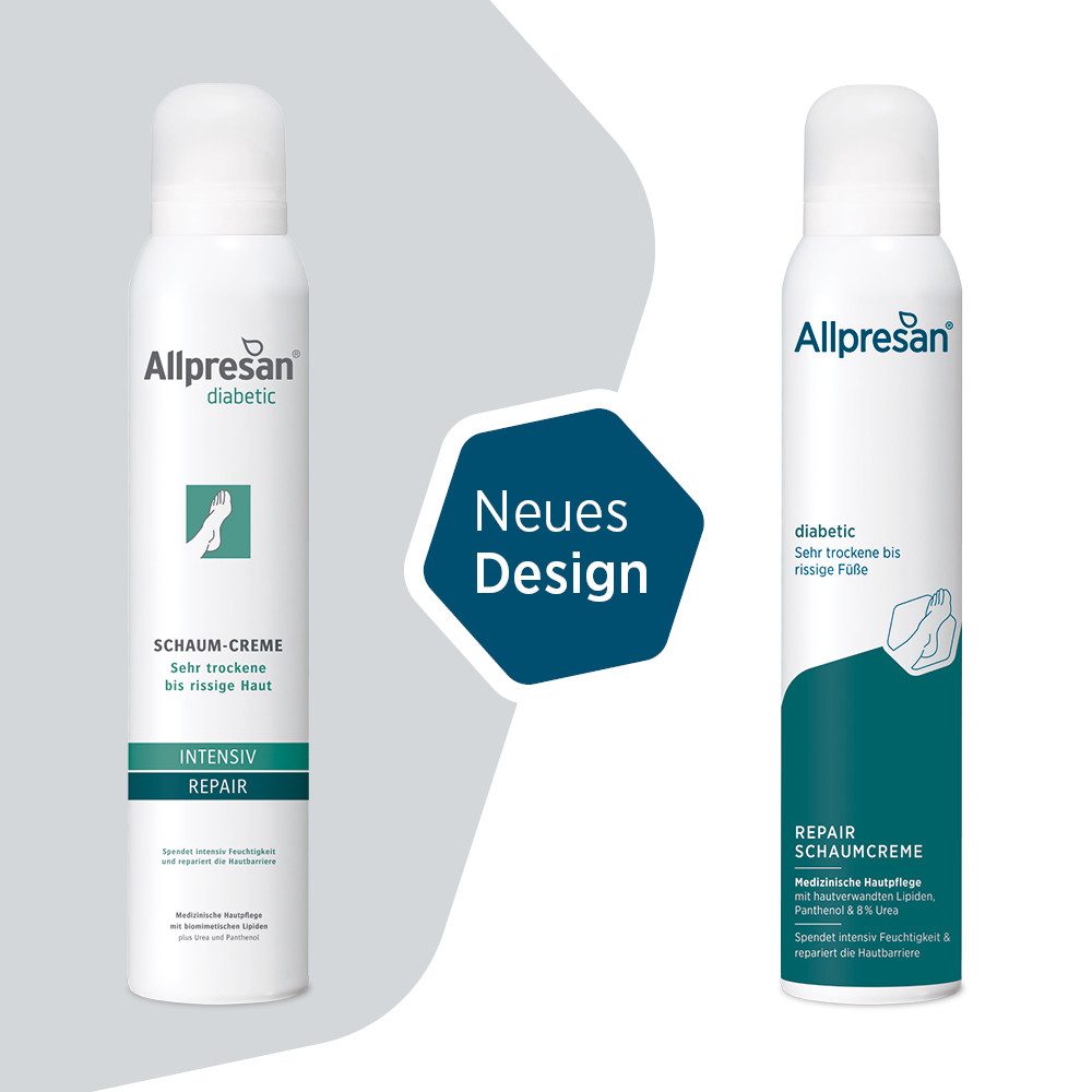 Allpresan Fußschaum Allpresan diabetic INTENSIV + REPAIR Pflegeserie -Produkt wählbar-, 1-tlg., Spezialpflege für sehr trockene bis rissige Haut bei Diabetes mellitus