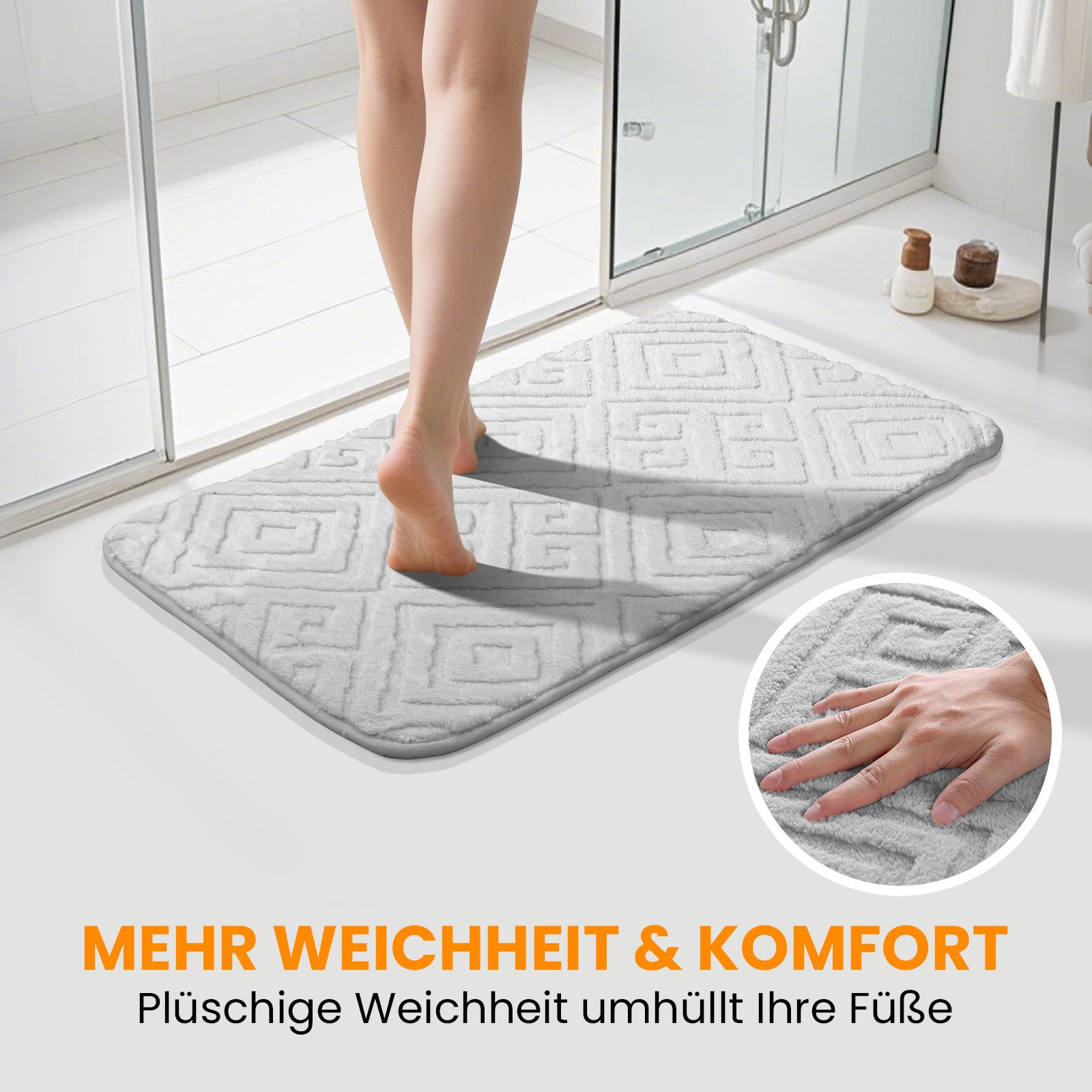 HOMELUX Badematte Badgarnitur 2-teilig mit Ausschnitt, weich & rutschfest, günstig online kaufen