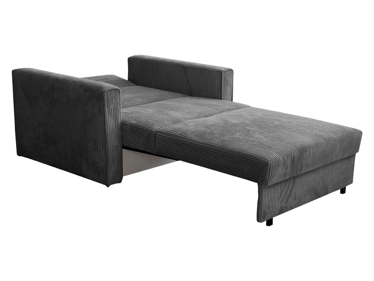 MIRJAN24 Schlafsofa Viva Bis Premium I, mit Bettkasten und Schlaffunktion, inkl. Kissen, Schwarz Metallfüße, Wellenfeder
