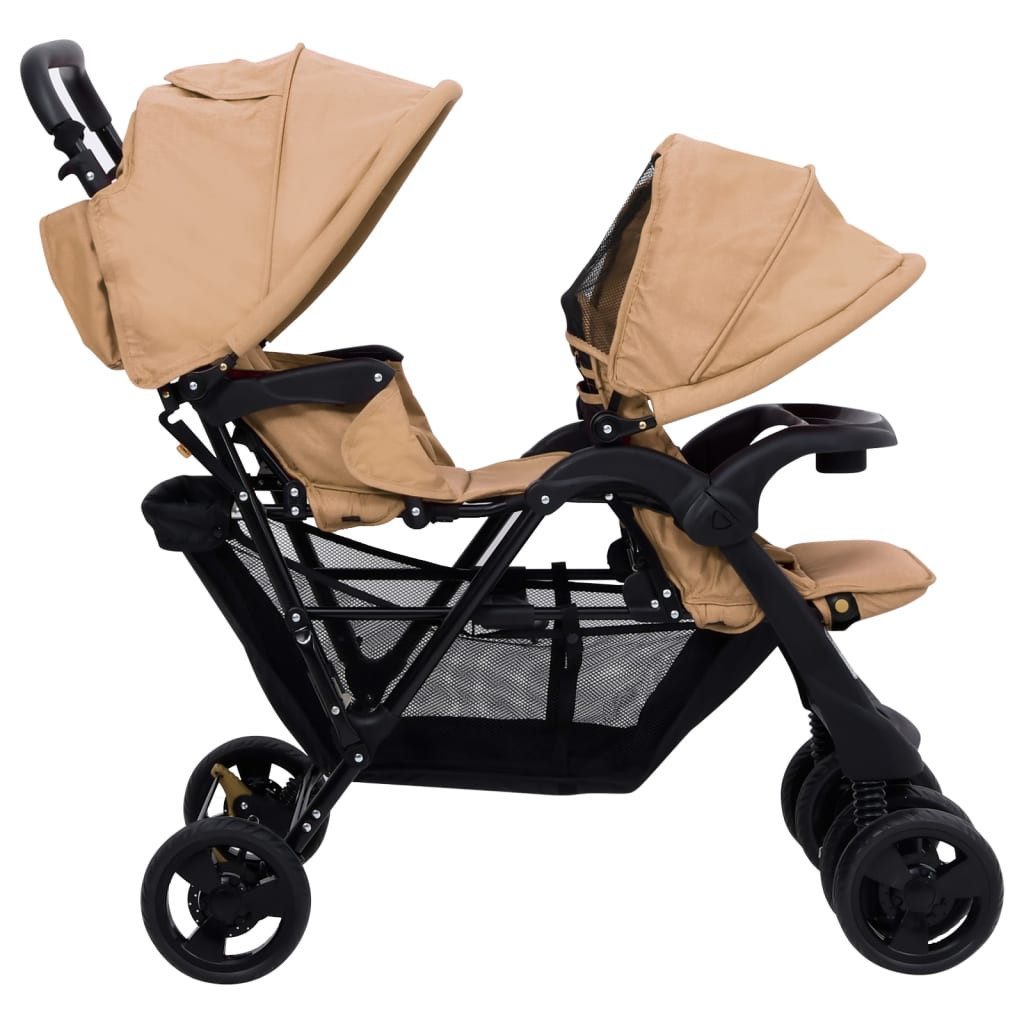 vidaXL Zwillingswagen Taupe - Bild 5