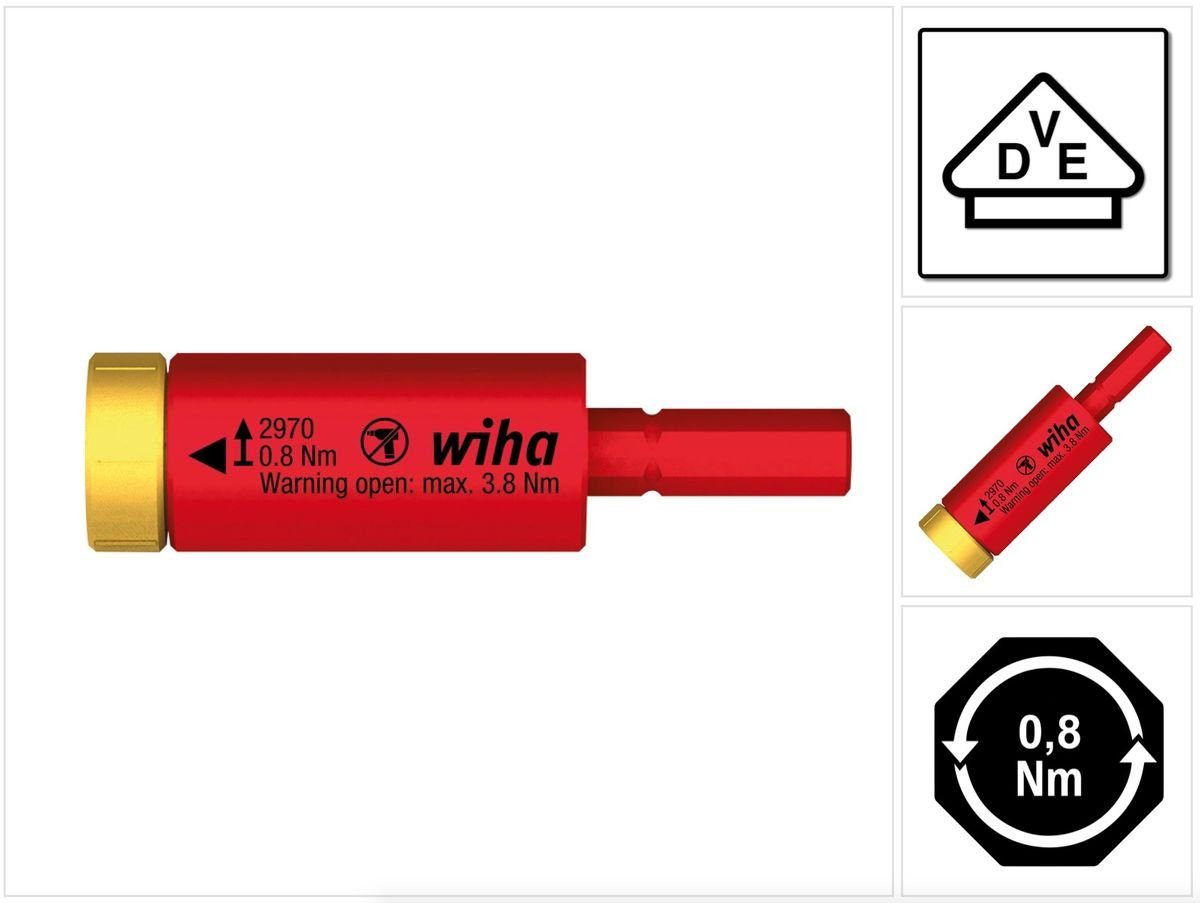(41341) Drehmoment Torque Schraubendreher Adapter für slimBits Nm Easy 0,8 Wiha Wiha