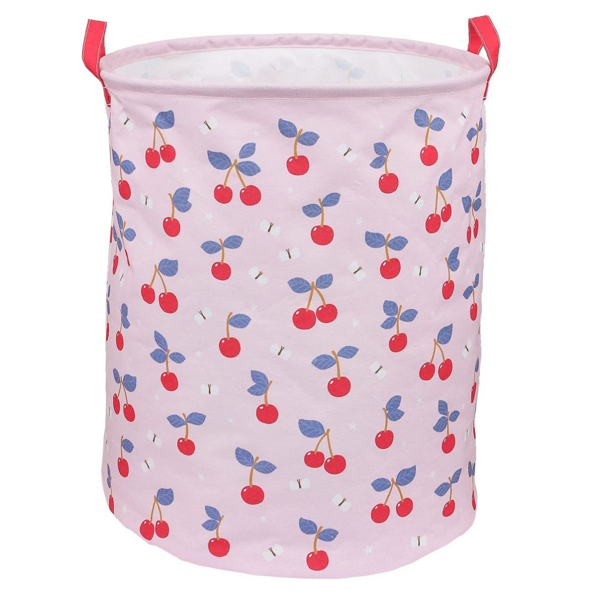 Rex London Aufbewahrungskorb für Spielzeug Kinderzimmer Kirschen rosa 40x50 cm