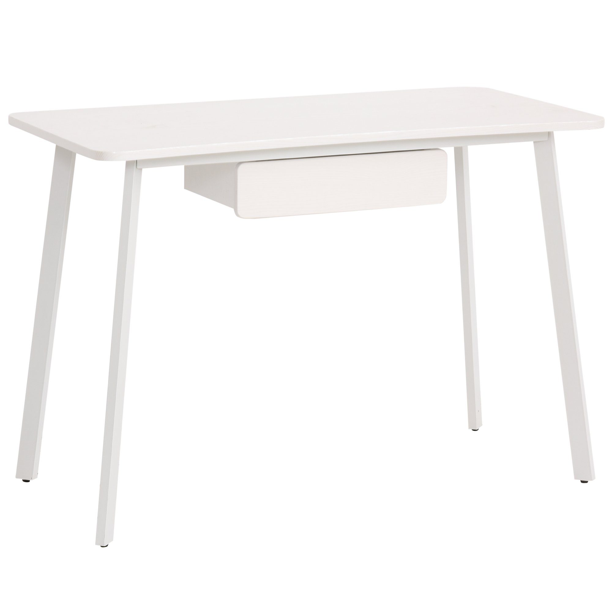 HOMCOM Schreibtisch (Büchetisch, 1-St., Computertisch), MDF+Stahl, Weiß, 120 x 60 x 76 cm