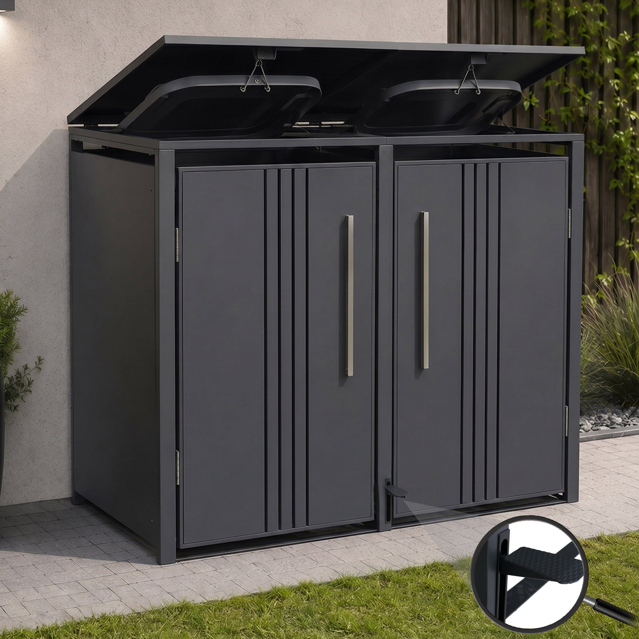 MCW Mülltonnenbox MCW-Q76-2 (1 St), Windbeständigkeit bis 90 km/h