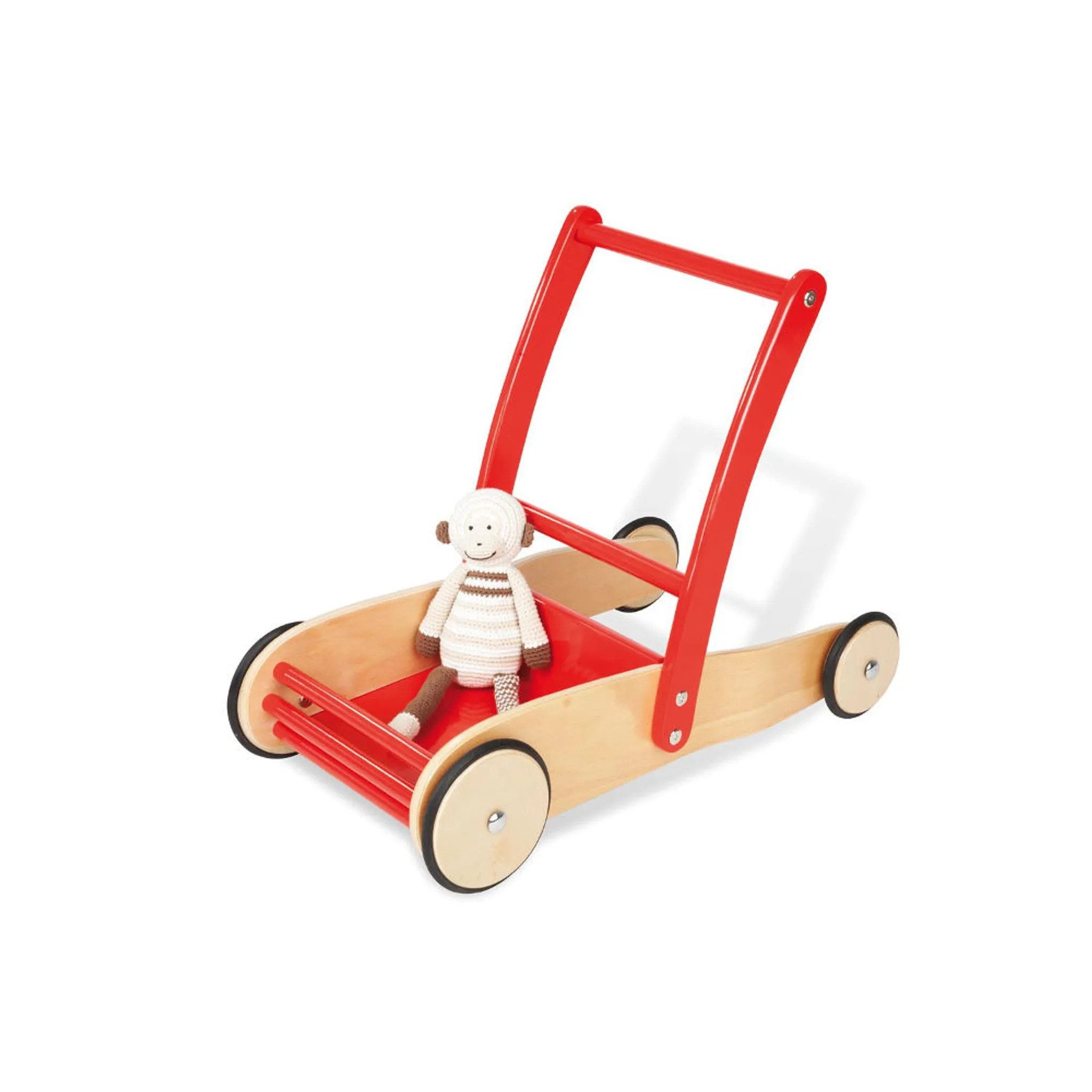 Pinolino® Lauflernhilfe Uli Lauflernwagen mit Bremssystem & Gummirädern - Rot, (1-tlg)