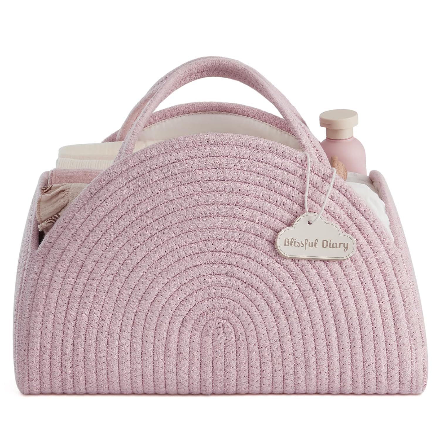 Coonoor Allzweckkorb Tragbarer Allzweckkorb, Baby Windeltasche, Windelaufbewahrungskorb, Geflochtener Aufbewahrungskorb