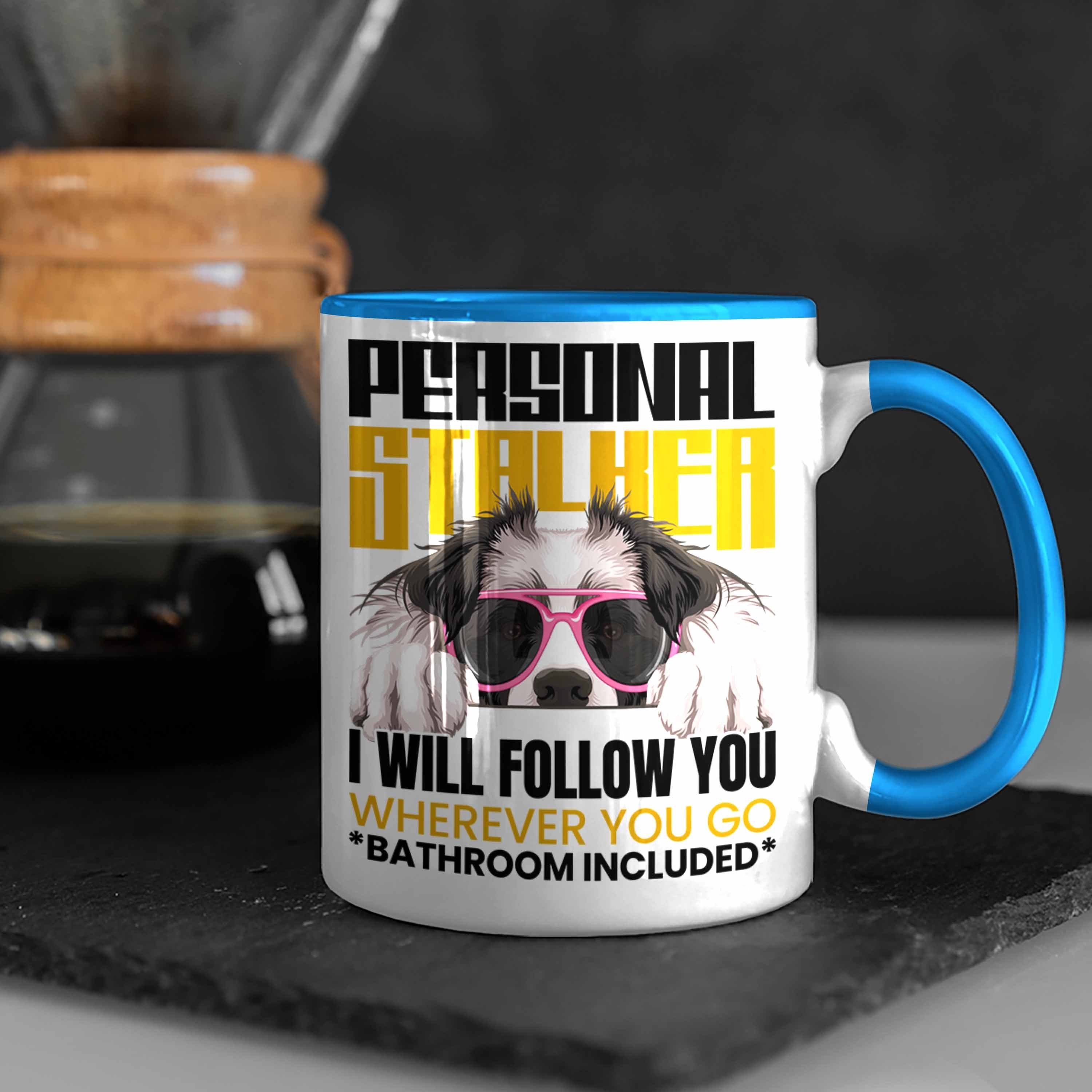 Collies Spruch Blau Besitzerin Border Trendation Tasse Geschenk Geschenkidee Lustiger Tasse