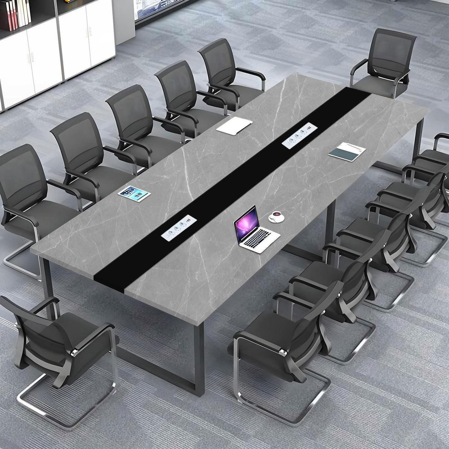 LuxusKollektion Konferenztisch Konferenztisch Kabelmanagement Meetingtisch J 240*100*74cm (1-St)