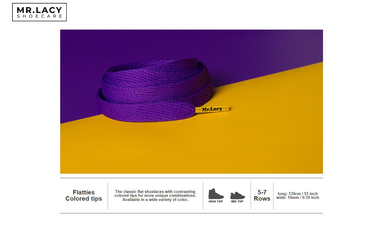 Mr. Lacy Schnürsenkel Flatties - Flache Sneaker Laces - 130 cm
