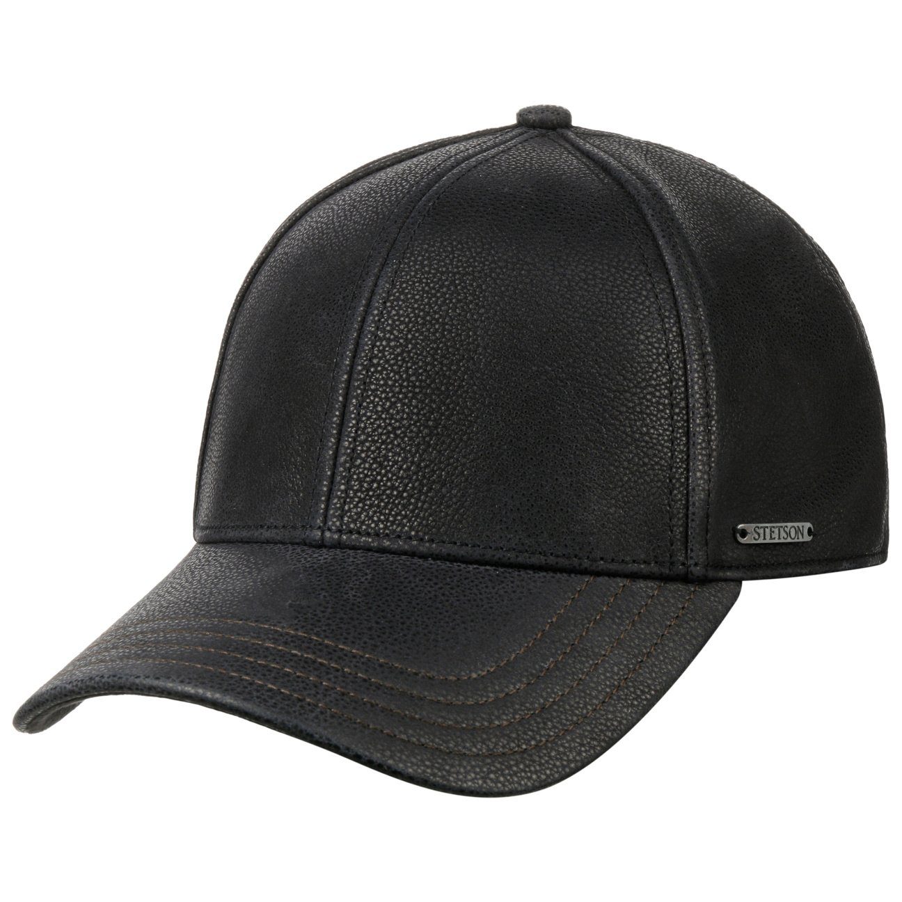 Basecap Cap mit Baseball Stetson (1-St) Schirm schwarz