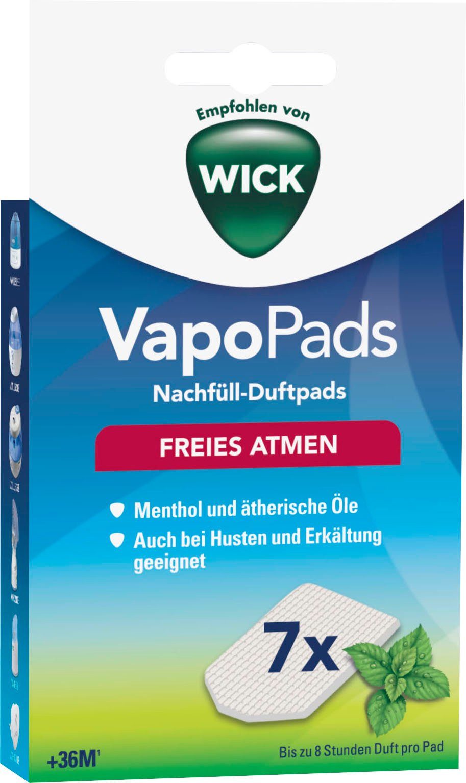 WICK Inhalations-Zusatz VapoPads Menthol - VH7 Packung, 7-tlg., Passen zu unseren Увлажнитель воздухаn, Inhalatoren & Diffusoren, 7er-Pack