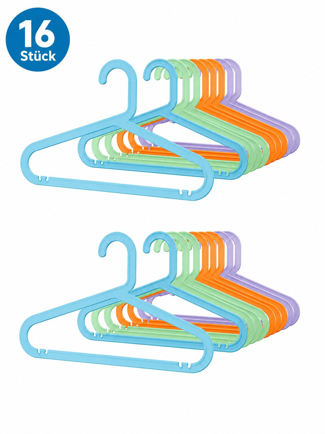 IKEA Kleiderbügel IKEA BAGIS Kinderkleiderbügel Bunt Kunststoff, (16-tlg)