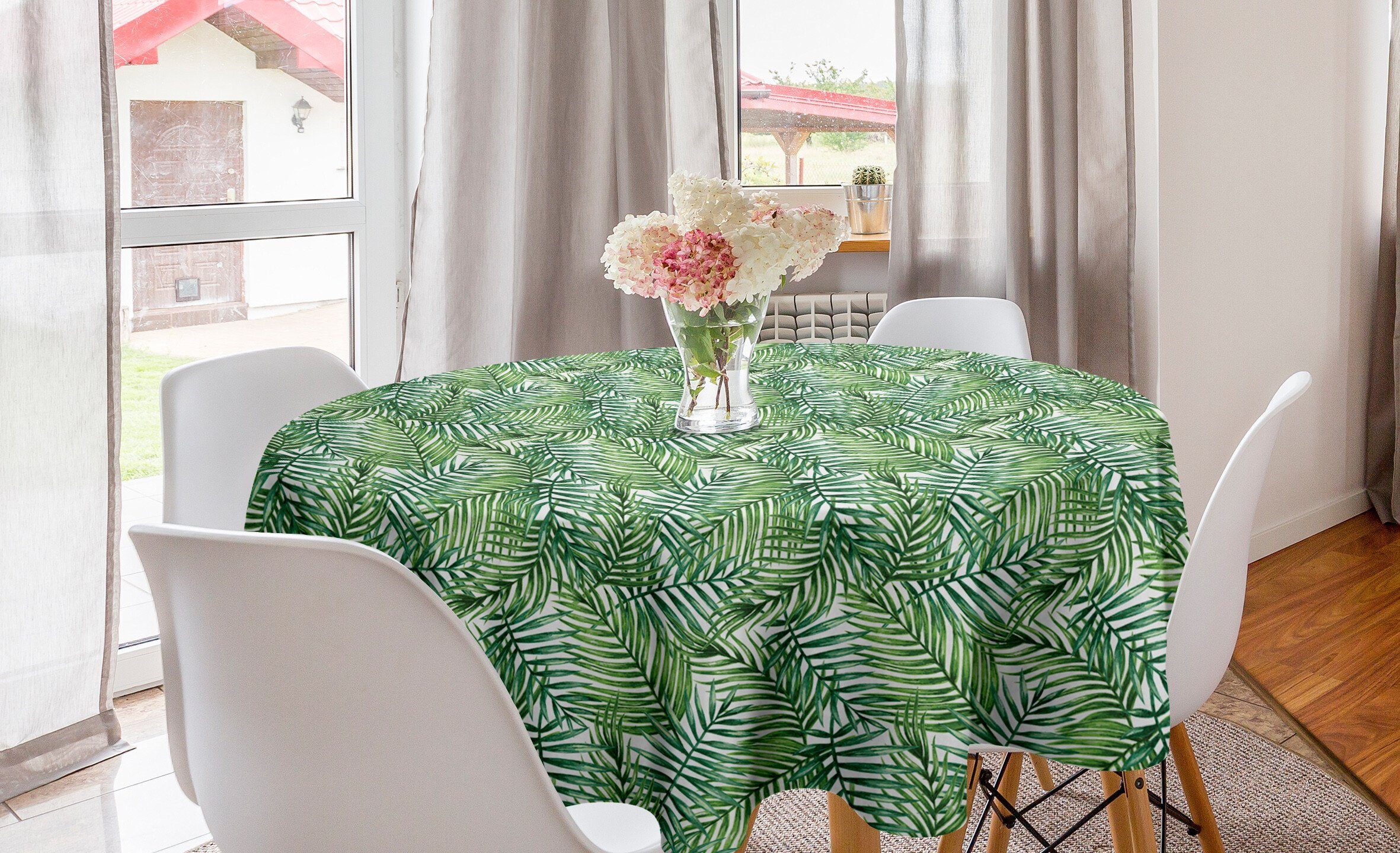 Abakuhaus Esszimmer für Abdeckung Dekoration, Küche Kreis Tischdecke Palmen Tischdecke Wilde Blatt Botanischer