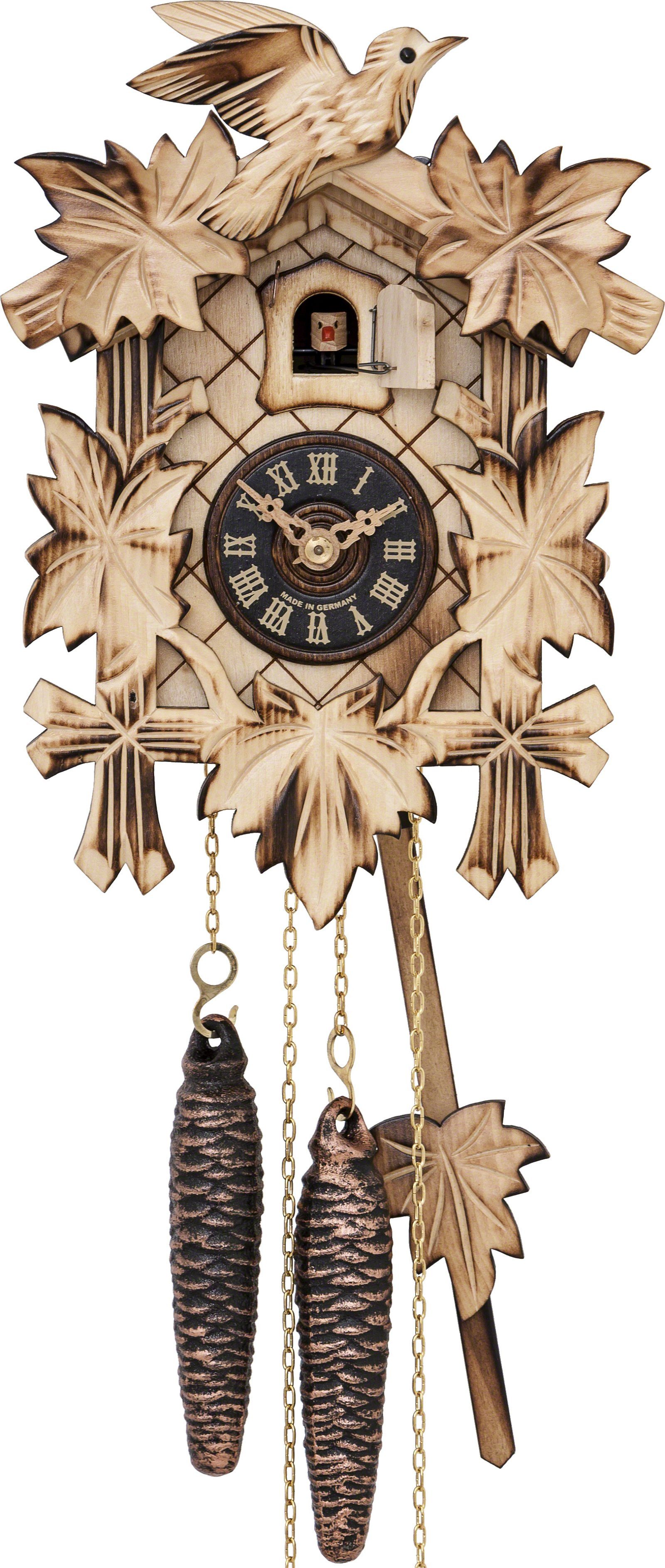 Engstler Wanduhr Kuckucksuhr geschnitzt Quarz-Uhrwerk 22cm von Engstler